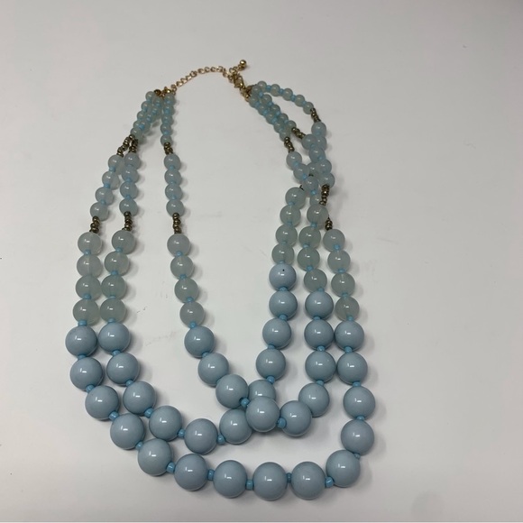 Light Blue Cloud Multilayered Beaded Necklace - Picture 3 of 9